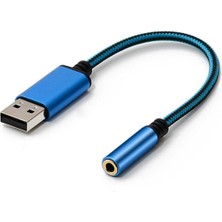 Galaxxy Usb'den 3,5 Mm'ye Ses Adaptörü, Pc, Ps4, Mac Vb. Için (0,6 Feet, Mavi) (Yurt Dışından)