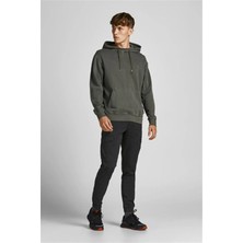 Jack & Jones 12186889_Jpstmarco Jjjoe Cuffed Akm Normal Bel Düz Siyah Erkek Kargo Pantolon