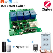 Internet Zigbee Tuya Akıllı 4ch Röle Modülü DC5V 7-32V RF433MHZ Uzaktan Kumanda Işık Anahtarı Alexa Google Home ile Çalışmak (Yurt Dışından)