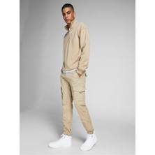 Jack & Jones 12193754_Jpstpaul Jjflake Akm 542 Orta Bel Normal Kalıp Düz KremErkek Kargo Pantolon