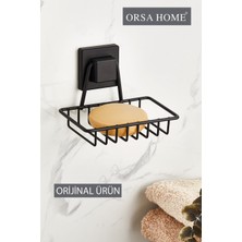 Orsa Home 905  Kare Yapışkanlı Sabunluk Siyah