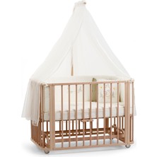 Ege Baby Doğal Ahşap 4in1 Beşik Takım (Km) Fonksiyonel-Anneyanı, Karyola, Oyunparkı, Montessori 70X110