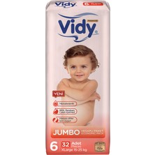 Vidy Bebek Bezi 6 Numara  x -Large Premium 32 Adet Jumbo 15-25 kg