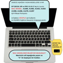 McStorey Arapça Klavye Macbook Air Pro Klavye Koruyucu UStip (ESKİ USB'Lİ MODEL 2008/2017) ile Uyumlu