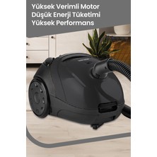 Goldmaster Micro Siyah 2,5 Litre Kapasiteli Yıkanabilir Toz Torbalı 5 Yıl Garantili Elektrikli Süpürge