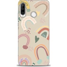 gmotp Huawei P30 Lite Kılıf Hd Baskılı - Kahve Gökkuşağı