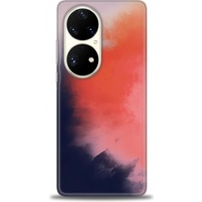 gmotp Huawei P50 Pro Kılıf Hd Baskılı - Sisli Turuncu