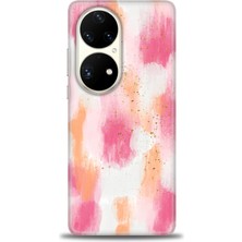 gmotp Huawei P50 Pro Kılıf Hd Baskılı - Pembe Palet