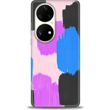 gmotp Huawei P50 Pro Kılıf Hd Baskılı - Mor Siyah