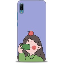 gmotp Huawei Y6 2019 Kılıf Hd Baskılı - Yeşil Kız