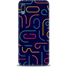 gmotp Huawei Y6 2019 Kılıf Hd Baskılı - Renkli Çubuklar