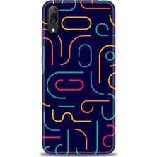 gmotp Huawei Y7 Prime 2019 Kılıf Hd Baskılı - Renkli Çubuklar