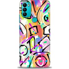 gmotp General Mobile Gm 21 Plus Kılıf Hd Baskılı - Renkler ve Çizgiler