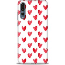 gmotp Huawei P20 Pro Kılıf Hd Baskılı - Kırmızı Minik Kalpler