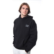 Coredra Amore Oversize Hoodie Erkek - Siyah