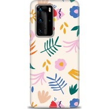 gmotp Huawei P40 Pro Kılıf Hd Baskılı - Renkli Dallar