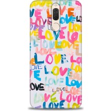 gmotp Huawei Mate 10 Lite Kılıf Hd Baskılı - Renkli Love