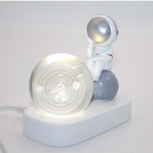 KENPAZAR Ece Store Astronot Ledli Küre Dekoratif Hediyelik