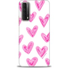 gmotp Huawei P Smart 2021 Kılıf Hd Baskılı - Pembe Kalpler