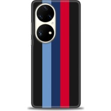 gmotp Huawei P50 Pro Kılıf Hd Baskılı - Bordo Çubuk