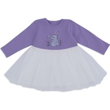 Bebelop Kız Çocuk Bebek Raporlu Tavşanlı Çiçekli Tüllü Elbise
