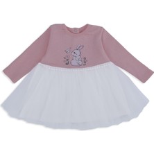 Bebelop Kız Çocuk Bebek Raporlu Tavşanlı Çiçekli Tüllü Elbise