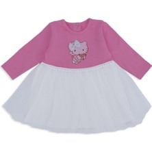Bebelop Kız Çocuk Bebek Raporlu Fiyonklu Hello Kitty Tüllü Elbise
