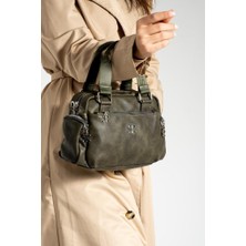 Impolo Lona Hakiyeşili Kadın Kol ve Omuz Çantası 20X28 Ebatında