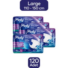 Moly Tekstil Yüzeyli Large Büyük Boy Belbantlı Hasta Bezi 30'lu x 4 Paket
