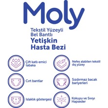 Moly Tekstil Yüzeyli Large Büyük Boy Belbantlı Hasta Bezi 30'lu x 4 Paket