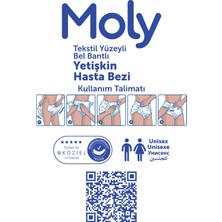 Moly Tekstil Yüzeyli Large Büyük Boy Belbantlı Hasta Bezi 30'lu x 4 Paket