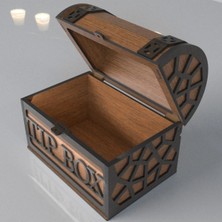 Demotasarım Tip Box Bahşiş Kutusu ve Kumbara Sandık Tipi Tipbox Ceviz Ahşap