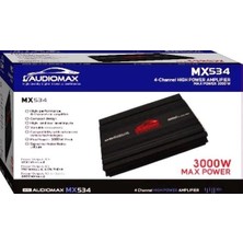 Audiomax Audiomax MX-534 3000WATT 4 Kanal Stereo Araç Tesisat Amfisi