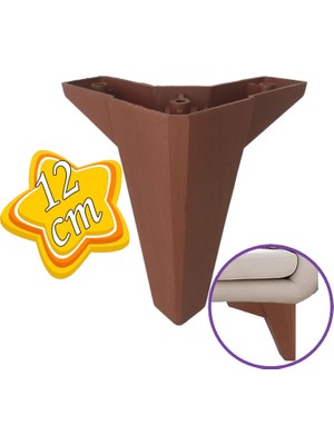 Glaswen Serdivan 12 cm Ceviz Ahşap Desenli Lüx Mobilya Kanepe Sehpa Ünite Koltuk Ayağı Baza Ayak