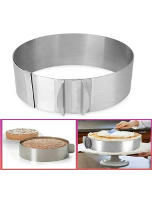 Bayev Yuvarlak Ayarlanabilir Pasta Kek Kalıbı Paslanmaz Çelik 16cm-30cm Boyut Ayarlı Oval Çember
