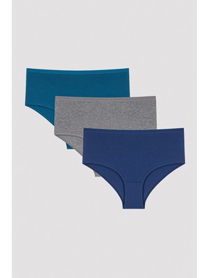 Penti Deep Ocean Yüksek Bel 3lü Çok Renkli Slip Külot