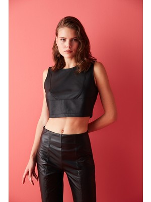 Leather Look Top