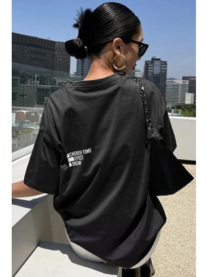 Only Trendwear Unisex Cherish Time Effect Dream Baskılı Tasarım Tshirt