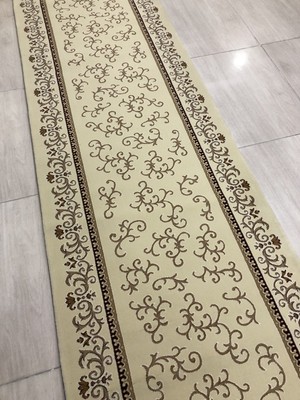 Burak Halı Tifanny 10541 Krem-2 80X300 Kahve Krem Yolluk 3 Metre