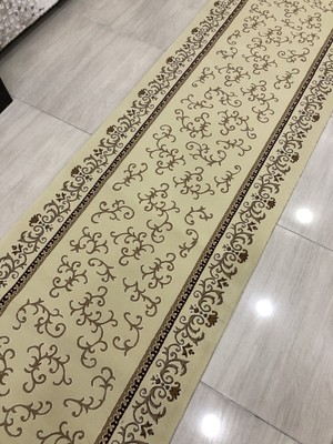 Burak Halı Tifanny 10541 Krem-2 80X300 Kahve Krem Yolluk 3 Metre