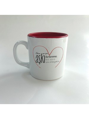 Mor Mürekkep Ölüm Gerçek Aşkı Durduramaz Baskılı Kırmızı Multi Kupa