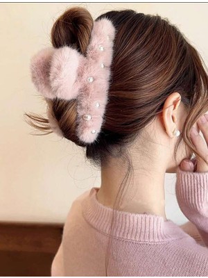 ZYC Büyük Boy Inci Peluş Mandal Toka 12 cm