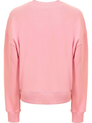 Chiara Ferragni Bisiklet Yaka Düz Lila Kadın Sweatshirt 75CBIT01