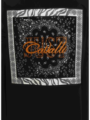 Just Cavalli Slim Fit Gömlek Yaka Siyah Erkek Gömlek 75OALYS5