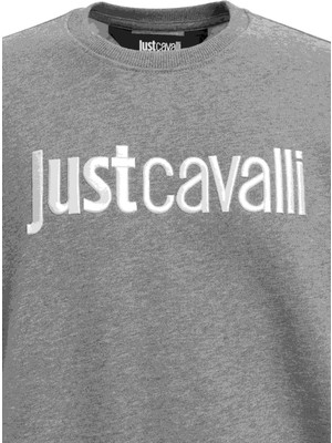 Just Cavalli Bisiklet Yaka Gri Melanj Erkek Sweatshirt 75OAIT00