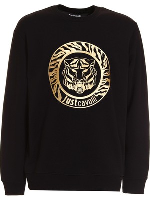 Just Cavalli Bisiklet Yaka Siyah Erkek Sweatshirt 75OAIT01