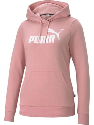 Puma Essentials Logo Kadın Pembe Kapüşonlu Sweatshirt