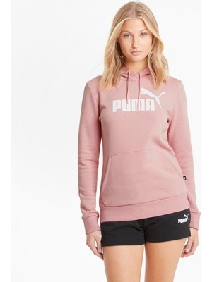 Puma Essentials Logo Kadın Pembe Kapüşonlu Sweatshirt