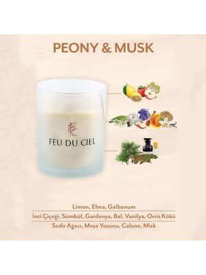 FEU DU CIEL Premium Peony & Musk Şakayık Ve Misk Kokulu Mum 150 gr