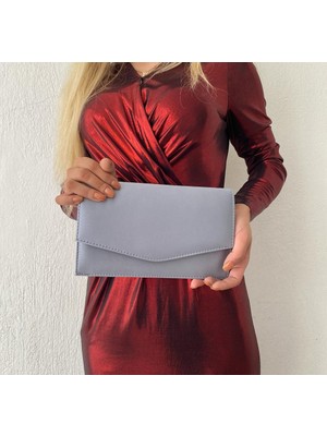 Sh Poly1 Saten Platin Abiye Çanta Clutch Portföy Askılı Omuz ve El Çantası 2023